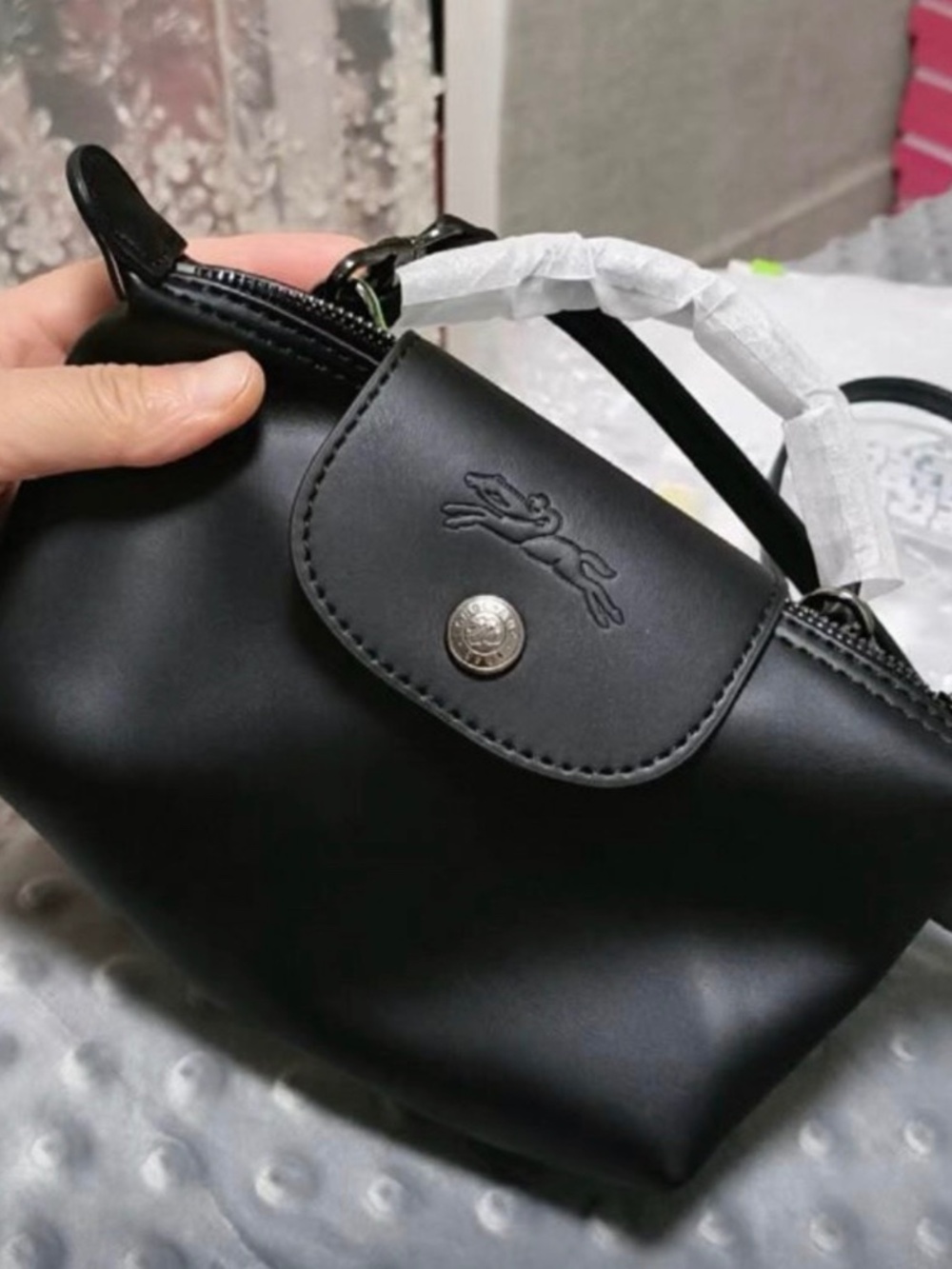 Longchamp black mini Le Pliage - Picture 3 of 5
